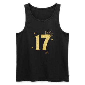 17th anniversary golden crown - Men's Premium Organic Tank Top - black - Front - AI Model Male 178 light (178cm)
