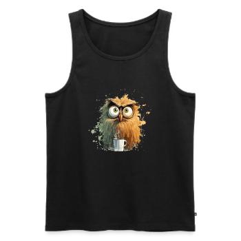 Morgenmuffel - Männer Premium Bio Tank Top - Schwarz - Vorne - AI Model Male 178 light (178cm)