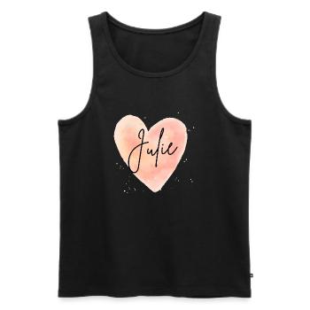 Julie prénom Julia prénom cadeaux juillet anniversaire - Débardeur bio Premium Homme - noir - Devant - AI Model Male 178 light (178cm)