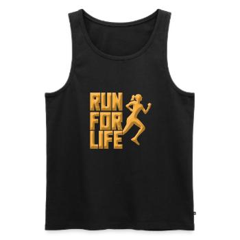 Run for Life - Men's Premium Organic Tank Top - black - Front - Michal (187cm)