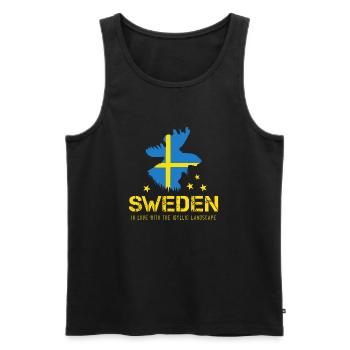 Schweden Suède - Débardeur bio Premium Homme - noir - Devant - AI Model Male 178 light (178cm)