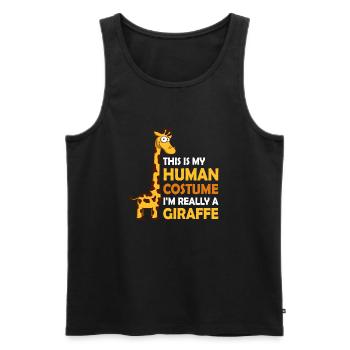 This Is My Human Costume Im Really A Giraffe Quote - Men's Premium Organic Tank Top - black - Front - AI Model Male 178 light (178cm)