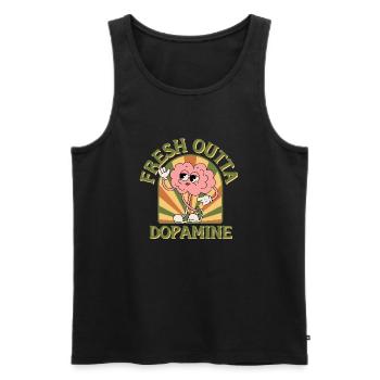fresh outta dopamine | adhd, neurodivergent - Men's Premium Organic Tank Top - black - Front - AI Model Male 178 light (178cm)