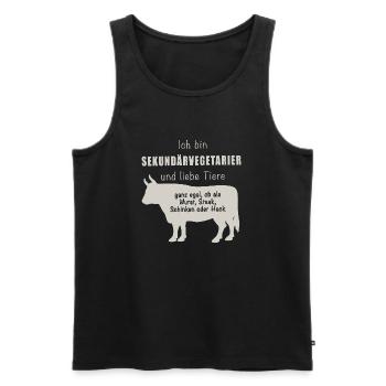 Sekundärvegetarier - Männer Premium Bio Tank Top - Schwarz - Vorne - Michal (187cm)