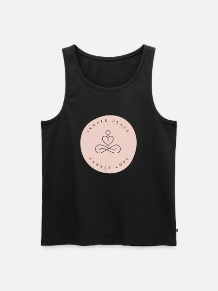 Atme Frieden ein, atme Liebe aus - Männer Premium Bio Tank Top - Schwarz