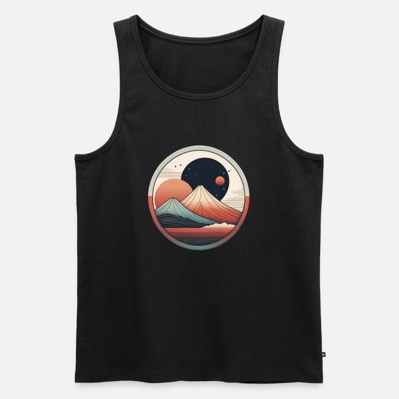 Zen-Gebirge - Männer Premium Bio Tank Top - Schwarz