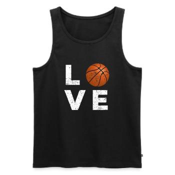 Basketball amour - Débardeur bio Premium Homme - noir - Devant - Michal (187cm)