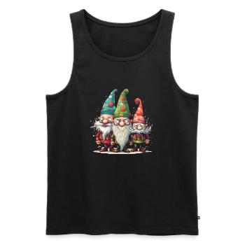 Lustige Weihnachtswichtel Gnome & Wichtel - Männer Premium Bio Tank Top - Schwarz - Vorne - AI Model Male 178 light (178cm)