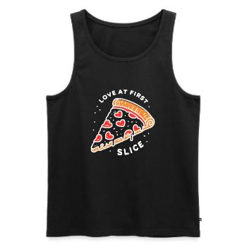 Love at First Slice - Men's Premium Organic Tank Top - black - Front - Michal (187cm)