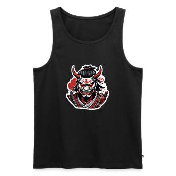 Samurai Warrior - Japan - Demon - Men's Premium Organic Tank Top - black - Front - AI Model Male 178 light (178cm)