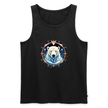 Eisbär mit verschneiten Elementen, Liebesbären - Männer Premium Bio Tank Top - Schwarz - Vorne - AI Model Male 178 light (178cm)