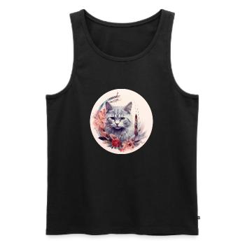 Britisch Kurzhaar Katze Boho Element, Katzen - Männer Premium Bio Tank Top - Schwarz - Vorne - Michal (187cm)