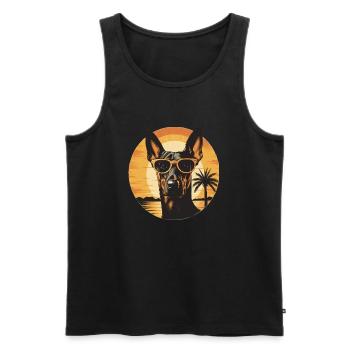 Dobermann - Männer Premium Bio Tank Top - Schwarz - Vorne - Michal (187cm)