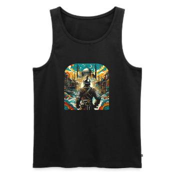 Osmanischer Krieger - Eroberung von Istanbul 1453 - Männer Premium Bio Tank Top - Schwarz - Vorne - AI Model Male 178 light (178cm)