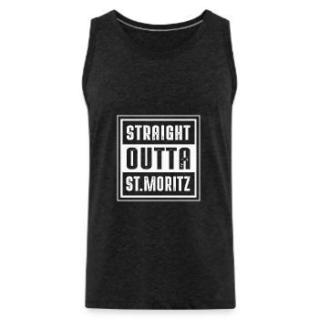 STRAIGHT OUTTA ST MORITZ - Männer Premium Bio Tank Top - Anthrazit - Vorne - Alexander (188cm)