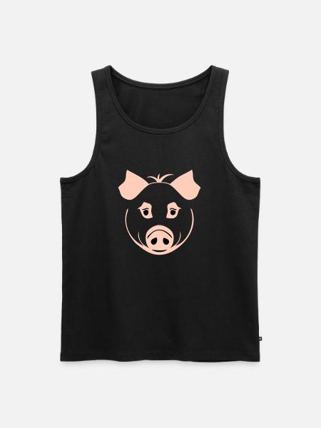 Pig in comic style - Men's Premium Organic Tank Top - black