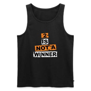 2 ist kein Gewinner, der Schriftzug Graffiti sagt - Männer Premium Bio Tank Top - Schwarz - Vorne - Michal (187cm)