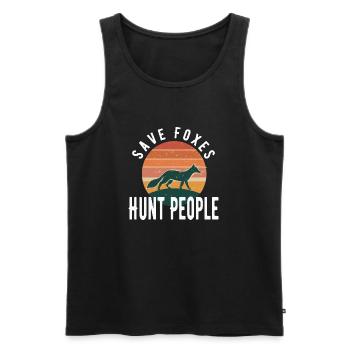 Save Foxes - Tragen Sie Ihre Unterstützung mit Stolz - Männer Premium Bio Tank Top - Schwarz - Vorne - AI Model Male 178 light (178cm)