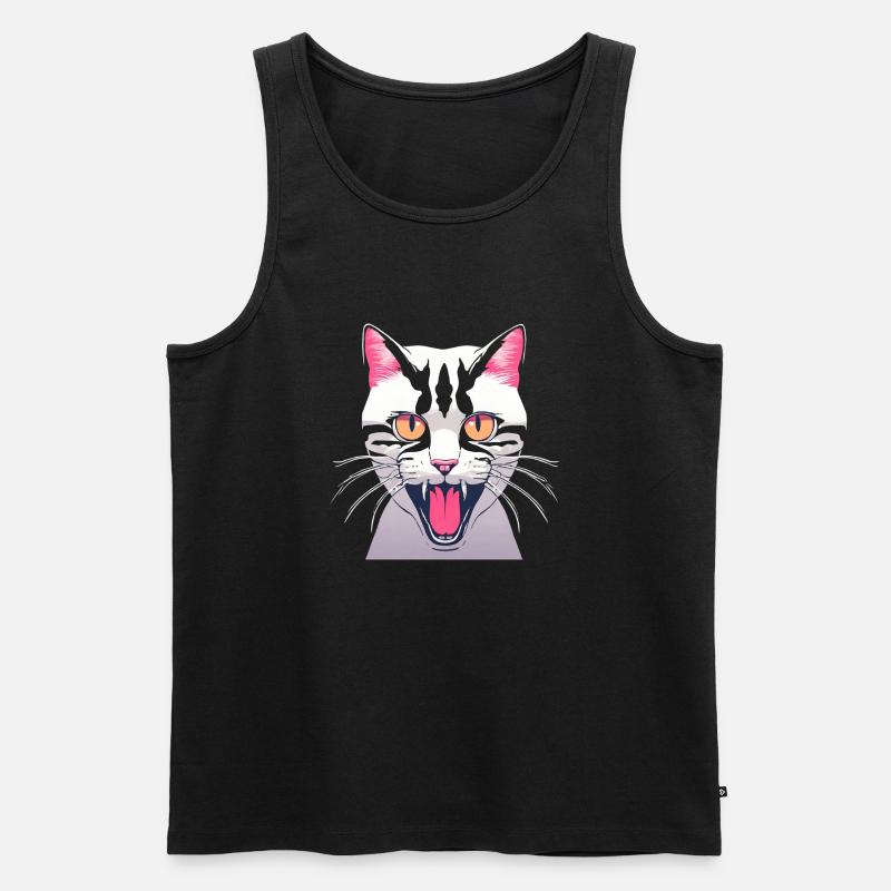Wütende Katze - Männer Premium Bio Tank Top - Schwarz