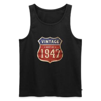 77 Years Old Vintage 1947 Limited Edition 77th - Men's Premium Organic Tank Top - black - Front - Michal (187cm)