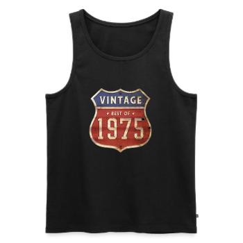 49 Jahre alter Jahrgang 1975 Limitierte Auflage 49. - Männer Premium Bio Tank Top - Schwarz - Vorne - Michal (187cm)