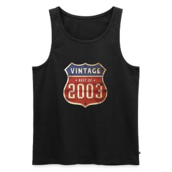 21 Years Old Vintage 2003 Limited Edition 21st - Men's Premium Organic Tank Top - black - Front - Michal (187cm)