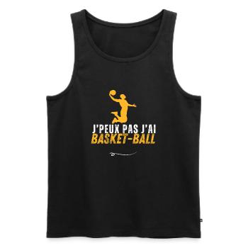 I can't I have basketball - Men's Premium Organic Tank Top - black - Front - Michal (187cm)