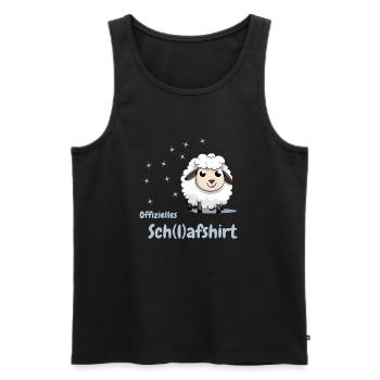 Schlaf-T-Shirt „Schäfchen zählen“ Für süße Träume - Männer Premium Bio Tank Top - Schwarz - Vorne - Michal (187cm)