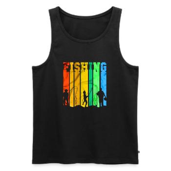 fish, fish, fishing, lake, sea, fishing, fauna, exotic - Men's Premium Organic Tank Top - black - Front - AI Model Male 178 light (178cm)