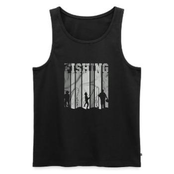fish, fish, fishing, lake, sea, fishing, fauna, exotic - Men's Premium Organic Tank Top - black - Front - AI Model Male 178 light (178cm)