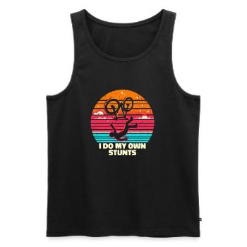 I Do My Own Stunts - Funny Clumsy Gift - Men's Premium Organic Tank Top - black - Front - Michal (187cm)