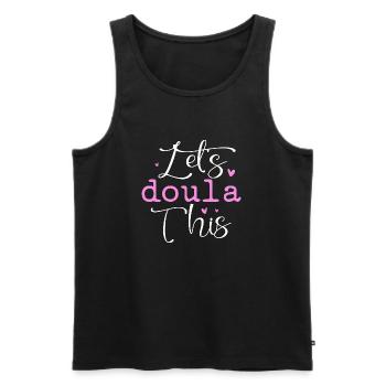 Let's Doula this - Men's Premium Organic Tank Top - black - Front - Michal (187cm)