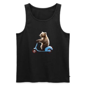 Bear Scooter - Men's Premium Organic Tank Top - black - Front - AI Model Male 178 light (178cm)