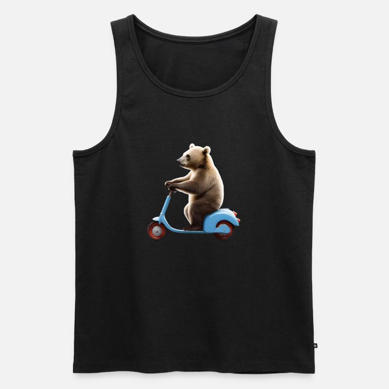 Bären-Roller - Männer Premium Bio Tank Top - Schwarz
