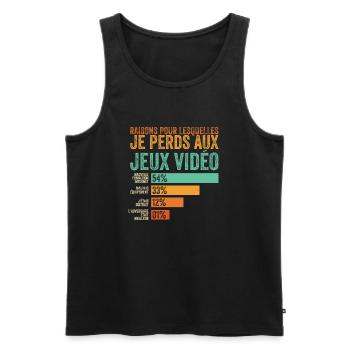 Gamer, ich verliere bei Videospielen - Männer Premium Bio Tank Top - Schwarz - Vorne - Michal (187cm)