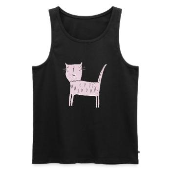 katze relief rosa - Männer Premium Bio Tank Top - Schwarz - Vorne - AI Model Male 178 light (178cm)