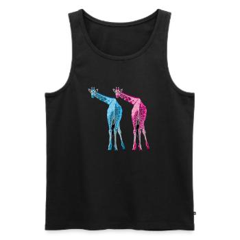 Giraffen lassen es krachen - Männer Premium Bio Tank Top - Schwarz - Vorne - AI Model Male 178 light (178cm)