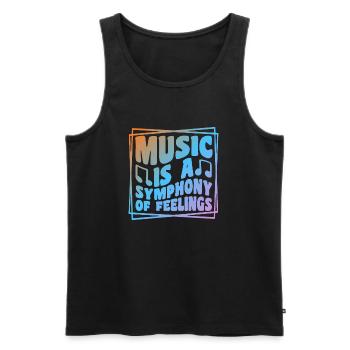 Music Is A Symphony Of Feeling - Männer Premium Bio Tank Top - Schwarz - Vorne - AI Model Male 178 light (178cm)
