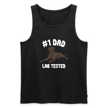 Chien Labrador Retriever brun chocolat - Débardeur bio Premium Homme - noir - Devant - AI Model Male 178 light (178cm)