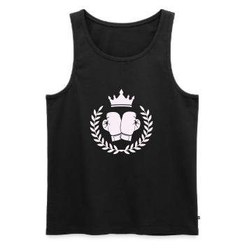 boxing boxen wappen - Männer Premium Bio Tank Top - Schwarz - Vorne - Michal (187cm)