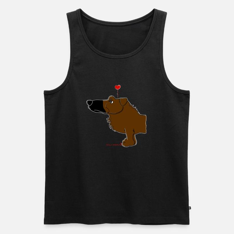 Comic - Hund "Balou" Wolly Sheepling - Männer Premium Bio Tank Top - Schwarz