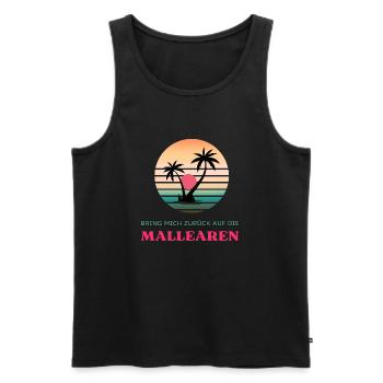 Bring mich zurück auf die Mallearen Mallorca Malle - Männer Premium Bio Tank Top - Schwarz - Vorne - AI Model Male 178 light (178cm)