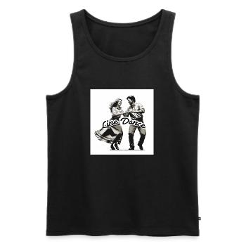 Line Dance -Leute die gerne Tanzen - Männer Premium Bio Tank Top - Schwarz - Vorne - Michal (187cm)