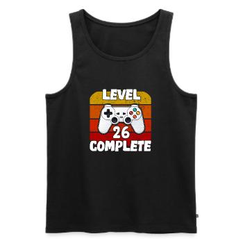 26-jähriges Jubiläum - Gamer-Videospiele - Männer Premium Bio Tank Top - Schwarz - Vorne - AI Model Male 178 light (178cm)