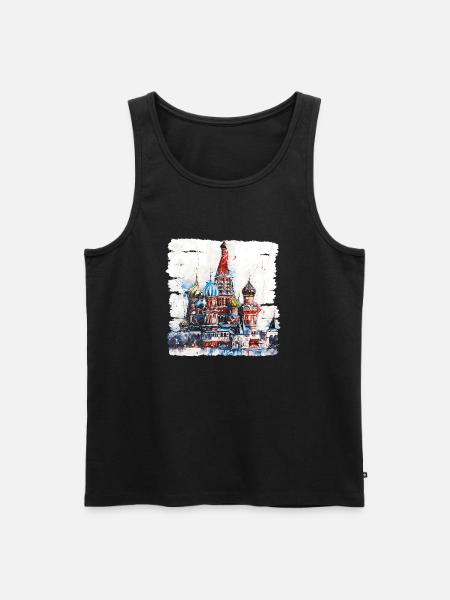 Røde plass, midtpunktet i Moskva og symbol - Premium økologisk Tanktop for menn - svart