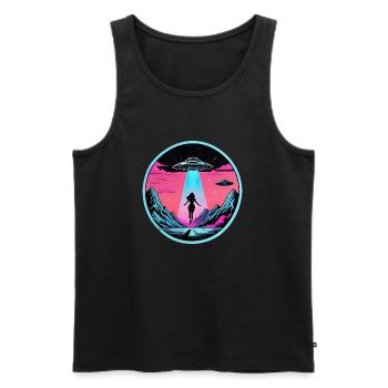 Frau wird um Mitternacht von UFO entführt - Männer Premium Bio Tank Top - Schwarz - Vorne - Michal (187cm)