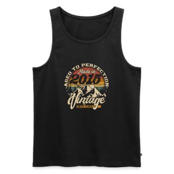 Made in 2015 Vintage Limited Edition Geschenk - Männer Premium Bio Tank Top - Schwarz - Vorne - Michal (187cm)