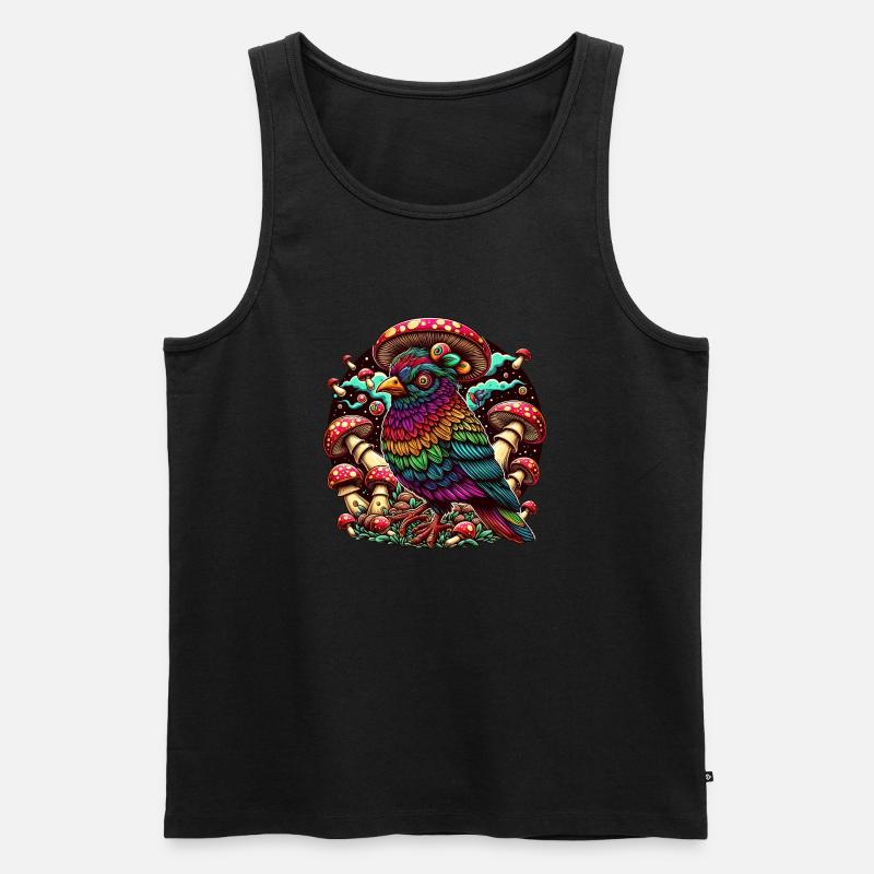Psychedelische Eule - Männer Premium Bio Tank Top - Schwarz