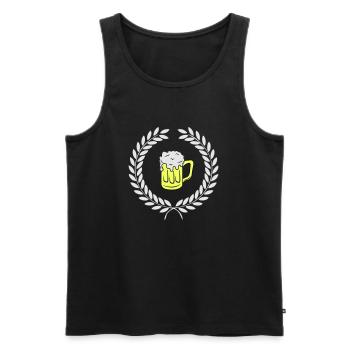 bier wappen - Männer Premium Bio Tank Top - Schwarz - Vorne - AI Model Male 178 light (178cm)
