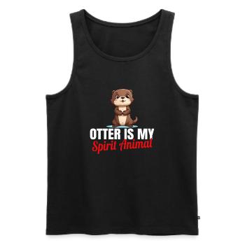 Otter Otter Tier Otter - Männer Premium Bio Tank Top - Schwarz - Vorne - Michal (187cm)